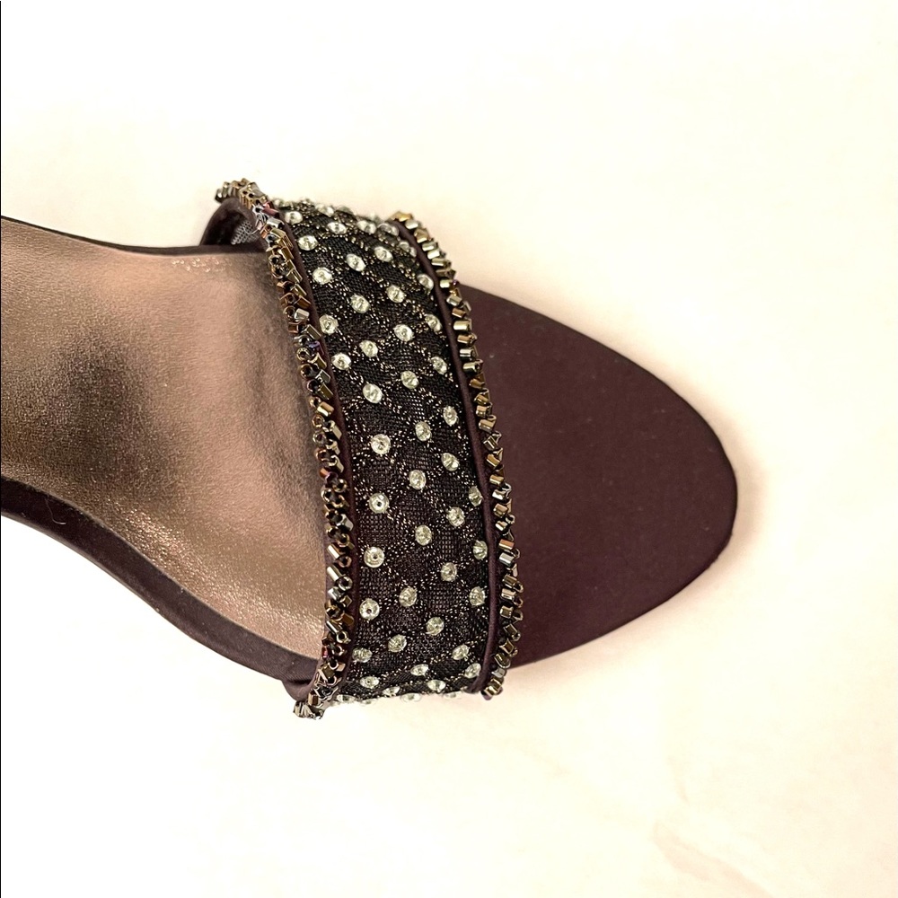 STEVEN by STEVE MADDEN black rhinestone and net heels - Picture 6 of 13